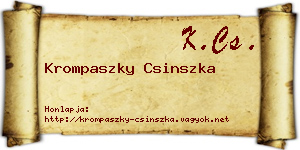 Krompaszky Csinszka névjegykártya